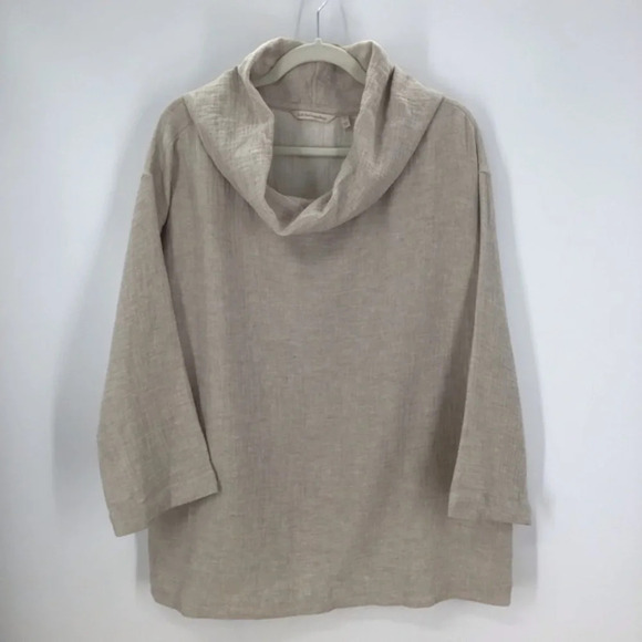 Soft Surroundings Women’s Linen Tunic Top With Cowl Neck - Picture 1 of 4